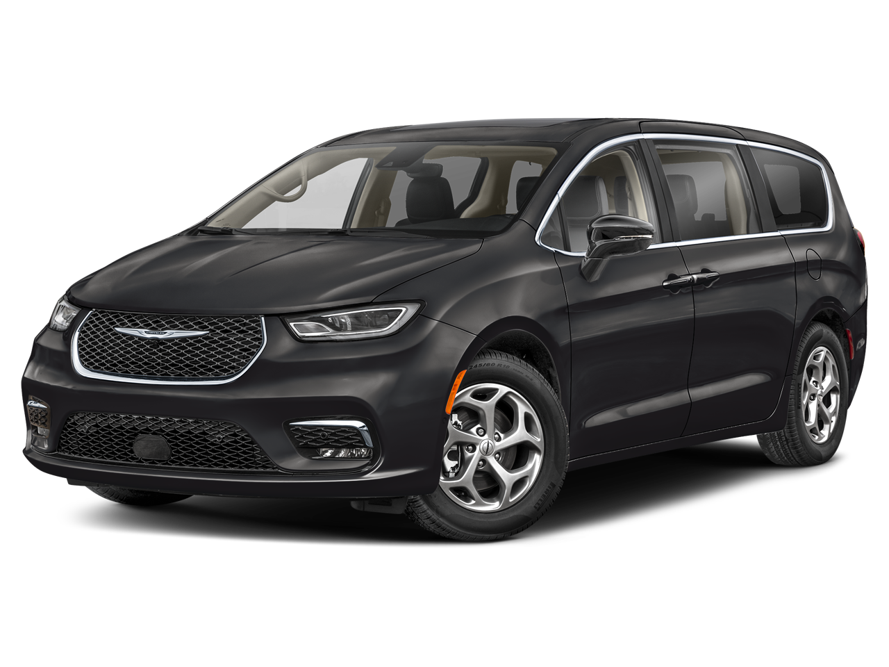 2025 Chrysler Pacifica Limited in Diamond Black Crystal Pearlcoat — front three-quarter view