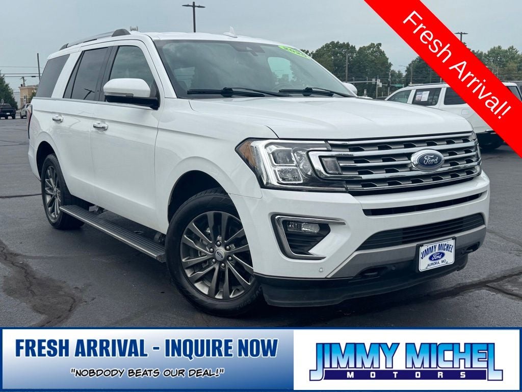 2020 Ford Expedition Limited in Oxford White — front three-quarter view